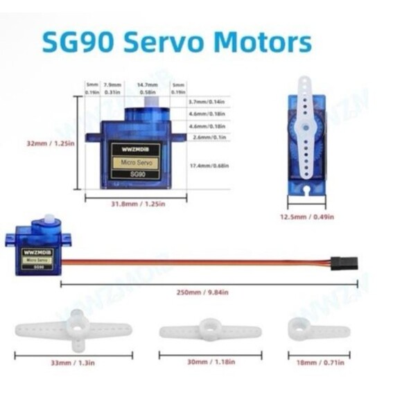 Wwzmdib SG90 Micro Servo Motor for Arduino Raspberry Pi DIY (3 Pcs) - Picture 3 of 7